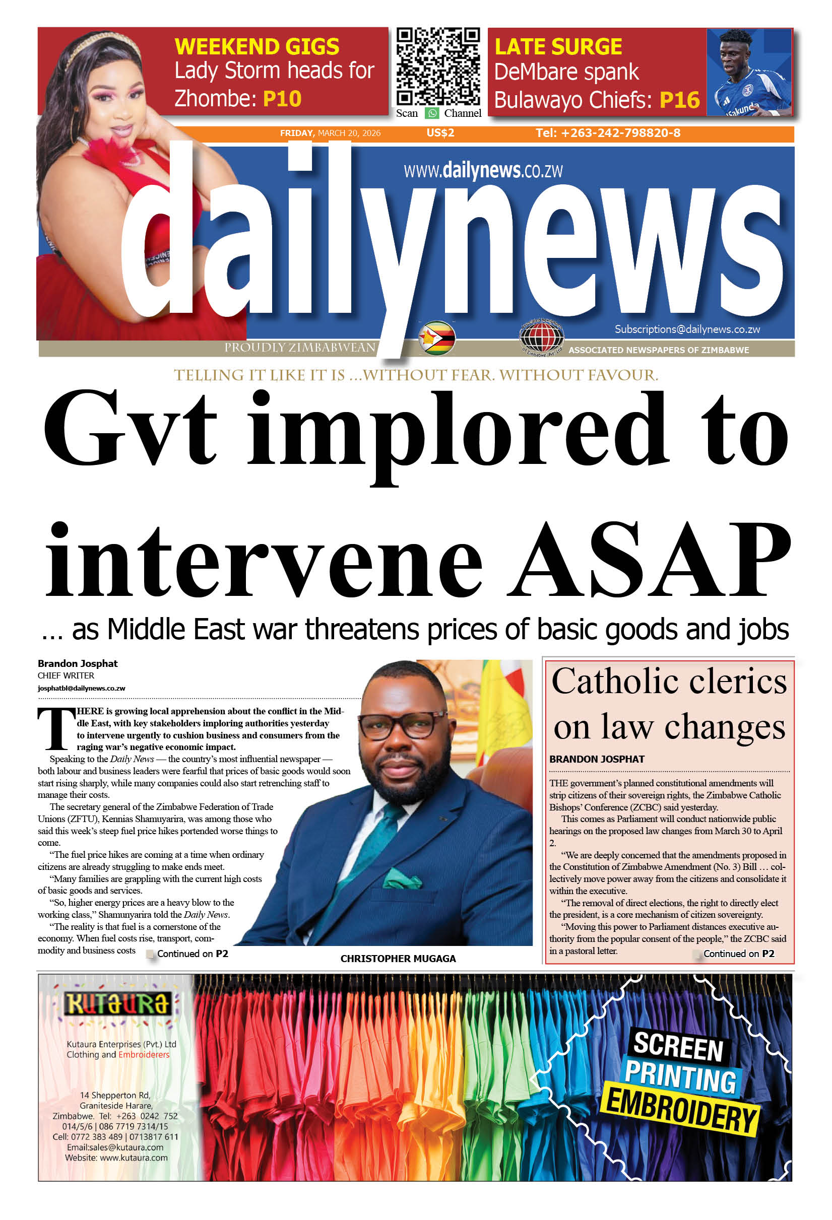 Friday 20 March 2026